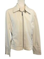 VTG St. John Sport By Marie Gray Off White Full Zip Coat Jacket Large *Read* picture