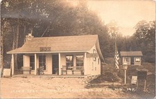 RPPC Franconia Notch New Hampshire Jack's Cozy Corner Roadside Gas Station 1920s picture