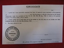 WW2 BLANK U.S. ARMY CAPTURE PAPER / CERTIFICATE-DOCUMENT, Mint Condit,No Reserve picture