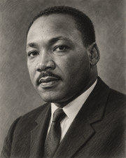 MARTIN LUTHER KING JR GRAPHITE AND CHARCOAL STYLE 8x10 PHOTO -  picture