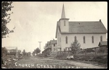 Vintage Real Photo Postcard Church Street Lopez Pennsylvania 1911 picture