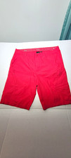 Armani Exchange Men’s Red Chino Shorts Cotton Solid Flat Front Pockets picture