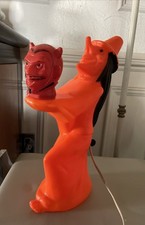 HALLOWEEN Tico Witch Holding Red Devil Head Lighted Blow Mold 13