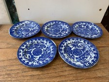 Antique vintage Asian blue and white dessert plates Plate Set picture