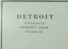 Vintage 1904 DETROIT MICHIGAN Map 22
