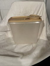 Vintage Tupperware 469-9 and 471-1 Store-N-Pour Cereal Container w/ Tan Lid picture