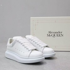 Alexander McQueen Oversized All White Leather Platform Sneakers Men  picture