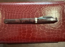 VISCONTI WALL STREET CELLULOID ROLLERBALL-RED ORIGINAL BOX AND PAPERS picture