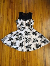 Trixxi Large Juniors Illusion Velvet Print Fit Flare Dress picture