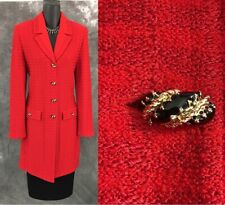 BEAUTIFUL St John collection jacket knit red suit blazer size 6 picture