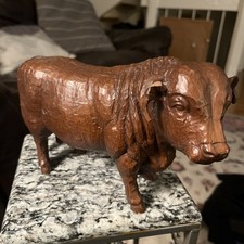 Vintage Red Mill Aberdeen Black Angus Bull Resin Pecan Shell Composite Sculpture picture