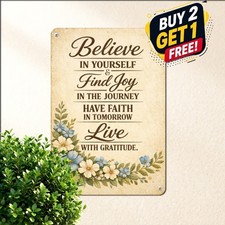 God Grant Me The Serenity Spiritual Prayer Metal Tin Sign Wall Decor 8x12 picture