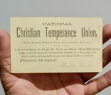 Antique Christian Temperance Union Pledge Card Francis Murphy - SCARCE picture
