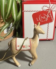 Vintage 1989 Lenox Fine Porcelain Nostalgic Reindeer Fawn Figurine w/Box picture