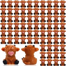 Highland Cow Figurines 100 Pcs Mini Highland Cow Animal Figurines Tiny Small picture