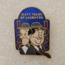 Laurel and Hardy “Sixty Years of Laughter” Collectible Pinback Lapel Pin picture