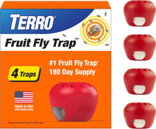 TERRO Fruit Fly Trap 4 Pack 180 Day Lure Supply Food Based Indoor Kitchen Trap picture