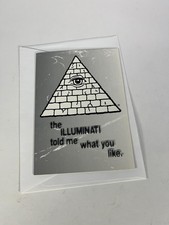 VTG Steve Jackson Illuminati Greeting Card NOS RARE Stacks of Cash Humor 4x6 picture