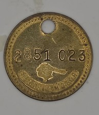 Vintage 1930's Pontiac Motor Brass Employee Factory Tag Indian Head Logo Tools picture