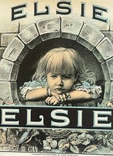 Antique Elsie Cigar Label 🪺 Chromolithograph Victorian Girl Birds Nest Grauley picture