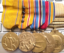 RACK  5  WW II & KOREA MEDALS  REAL THING -RARE -SEE STORE WW2- PCGS COINS - picture