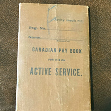 WWI Canadian Active Service Pay Book Army Form W. 3066 Original Militaria 1919 picture