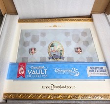 Disneyland 70th Anniversary LE 3000 Vault Collection Pin Set Frame & 3 Pins NEW picture