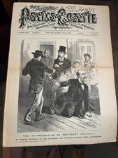 ORIGINAL JULY 16, 1881 JAMES GARFIELD SHOOTING NATIONAL POLICE GAZETTE NEWSPAPER picture