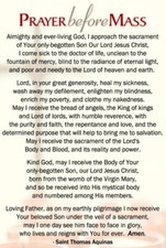 Prayer Before Mass, Prayer After Mass, Prayer Card, 4x6 inches, LAMINATED 3-pack picture