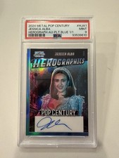 2024 Leaf Pop Century Jessica Alba Blue HEROGRAPHICS Auto # 1/1 - SSP picture