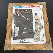 Vintage 1970s Vogue Paris 2870 Lanvin Disco Top + Pants Sewing Pattern 10 CUT picture