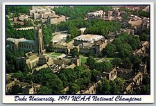 Duke University 1991 NCAA National Champions West Campus Aerial Vtg Postcard P1 picture