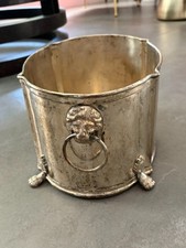 Vintage Silver Plated Regency Lion Heads Champagne Ice Bucket / Wine Chiller picture