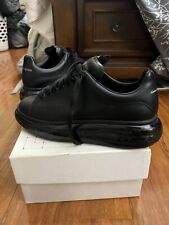 Alexander McQueen Men's Black Leather Lace-up Sneaker Shoes Size EU 42 US 9 picture