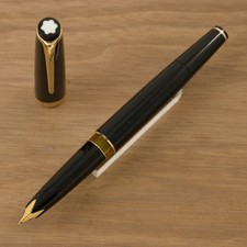 Authentic Vintage 1960s Montblanc Meisterstuck 12 Black 18C Gold Fine Piston Pen picture