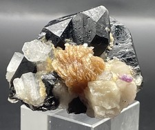 VERY COOL AQUAMARINE,MICA AND APATITE ON SMOKY QUARTZ CLUSTER SKARDU, PAKISTAN picture