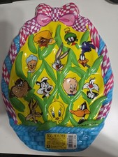 Vintage Looney Tunes Easter Egg Holder Basket Warner Bros Bugs Bunny Tweety Taz picture