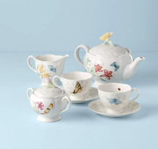 2026 Lenox Butterfly Meadow 9-Piece Tea Set Porcelain Bowl Creamer Teacup picture