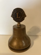 Vintage Lions Club International Bell Solid Brass Fredericksburg, Pa picture
