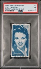 1947 TURF CIGARETTES FILM STARS HAND CUT #3 JUDY GARLAND PSA 5 picture