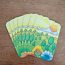 Vintage Sangamon Postcards, Sun and Floral Graphics, 7 Unused New Cards picture