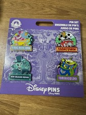 Disney Parks 2024 Disneyland Lands Booster Pin Set (4 Pins) NEW picture