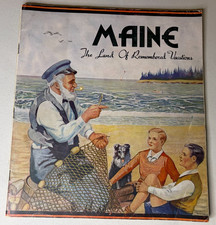 Vintage Maine Land of Remembered Vacations Travel Booklet Tourism Brochure 1930s picture