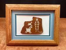 Vintage Coso Range Petroglyph Designs Handpainted Clay Wall Hanging Olaf Doud picture