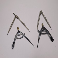 x4 LOT Drafting Compass Divider Tools US Patent 2080917 Engineering Drawing VTG picture