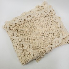 ANT 19thc Filet Crochet Bedspread Open Work Floral Motifs Spider Lace 75
