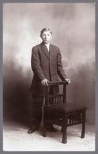 Antique 1910s RPPC Albert Young Man Suit Studio Portrait Photo Postcard -1166 picture