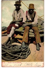 Vintage 1908 Negro Roustabouts Dock Workers Postcard Used Postmarked Tennessee picture