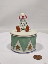 VTG Napco Ware Genuine Porcelain Collectible Polka Dot Circus Drum Trinket Box picture