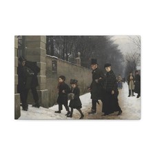 Frants Henningsen (1850-1908) A Funeral 1883 - Canvas Wall Art picture